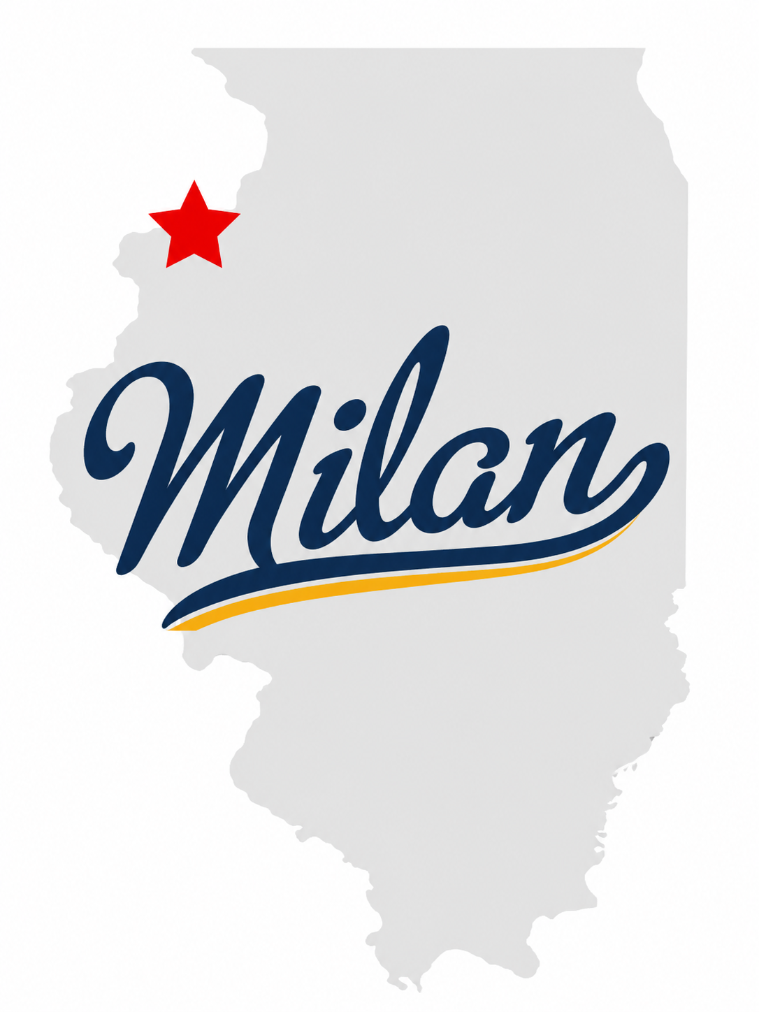 Map showing TMS service support from Milan, Illinois