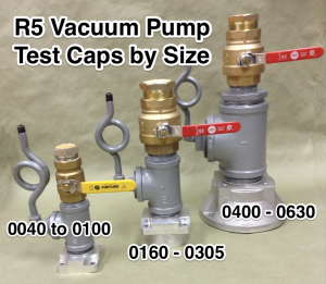 TMS R5 Vacuum Pump Test Caps by Size